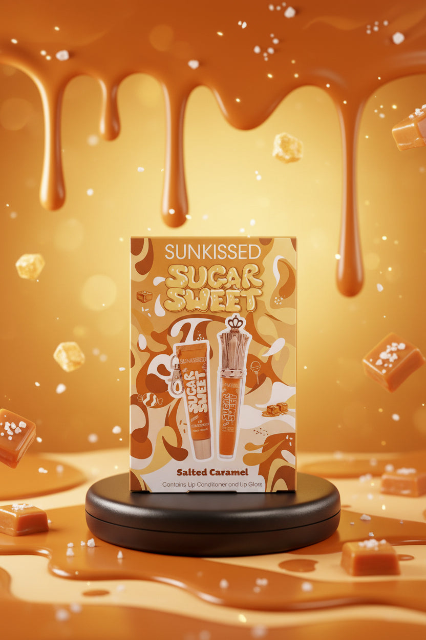Coffret Duo Lèvres Caramel Salé Gourmand - Baume & Gloss - Sunkissed