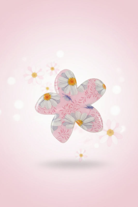 🌸 Pinces à cheveux Fleur - Rose & Blanche 🌸